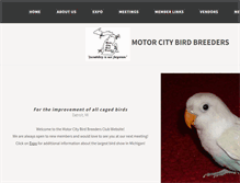 Tablet Screenshot of motorcitybirdbreeders.com